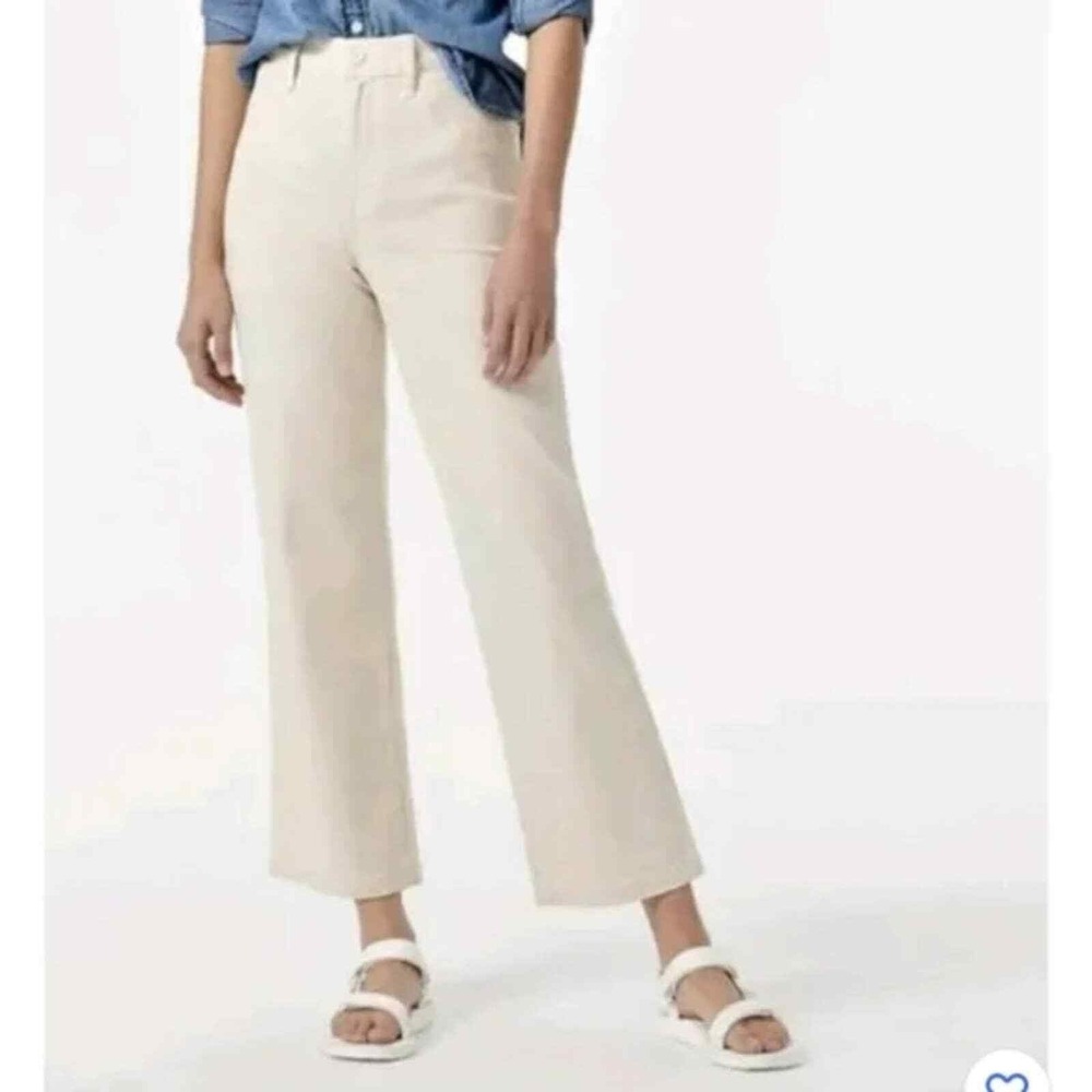 J. Crew wide flared‎ leg cream Relaxed jeans size 32 new!!